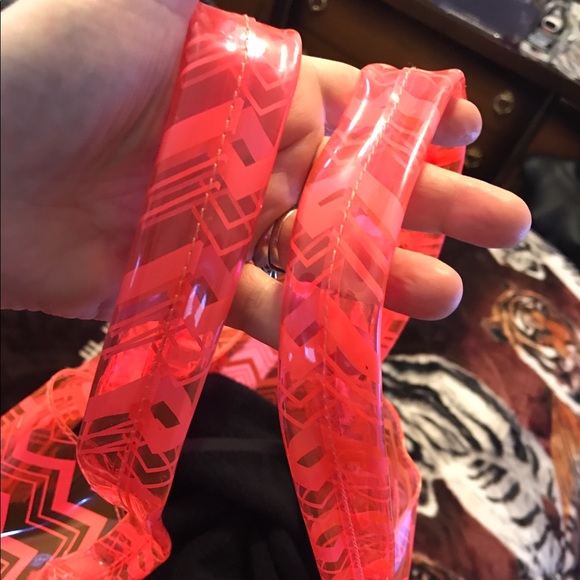 VS PINK XL SHOPPER TOTE/HEAVY/RARE/COLLECTIBLE PINK ORANGE COLOR - Picture 4 of 11